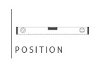 line drawing of spirit level with the words 'position' at the bottom